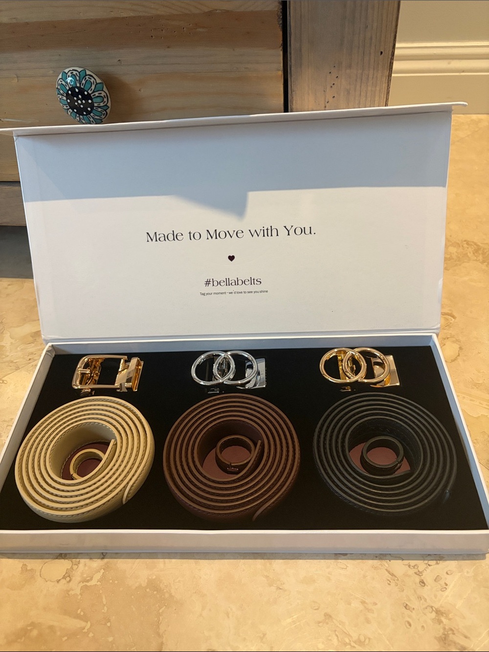 Bella Belts Trio- Beige - Brown - Black